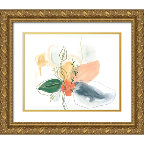 Abstracted Bouquet I Gold Ornate Wood Framed Art Print with Double Matting by Vess, June Erica