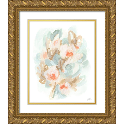 Bouquet Illusion II Gold Ornate Wood Framed Art Print with Double Matting by Vess, June Erica