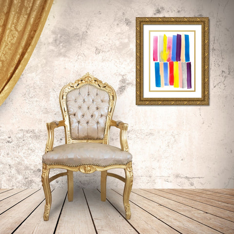 Lined Up II Gold Ornate Wood Framed Art Print with Double Matting by Goldberger, Jennifer