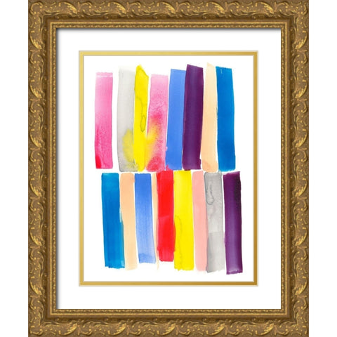 Lined Up II Gold Ornate Wood Framed Art Print with Double Matting by Goldberger, Jennifer