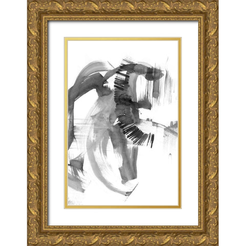 Ebony Zag II Gold Ornate Wood Framed Art Print with Double Matting by Goldberger, Jennifer