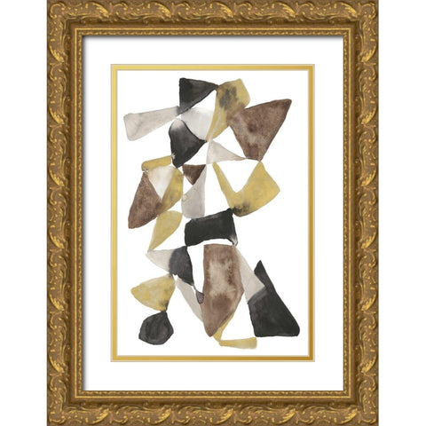 Mod in Neutrals I Gold Ornate Wood Framed Art Print with Double Matting by Goldberger, Jennifer