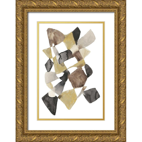 Mod in Neutrals II Gold Ornate Wood Framed Art Print with Double Matting by Goldberger, Jennifer