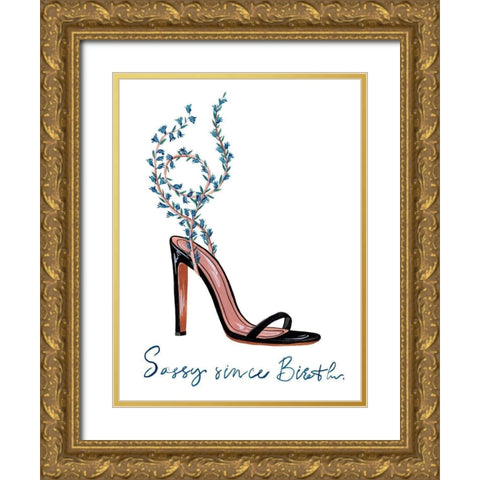 Sassy Statement II Gold Ornate Wood Framed Art Print with Double Matting by Wang, Melissa