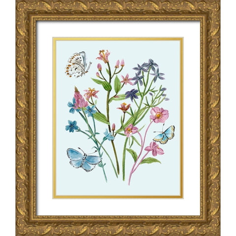 Wildflowers Arrangements I Gold Ornate Wood Framed Art Print with Double Matting by Wang, Melissa
