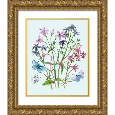 Wildflowers Arrangements II Gold Ornate Wood Framed Art Print with Double Matting by Wang, Melissa