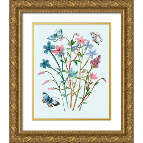 Wildflowers Arrangements III Gold Ornate Wood Framed Art Print with Double Matting by Wang, Melissa