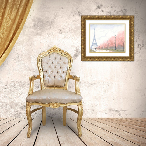 Paris au Printemps II Gold Ornate Wood Framed Art Print with Double Matting by Green, Jacob