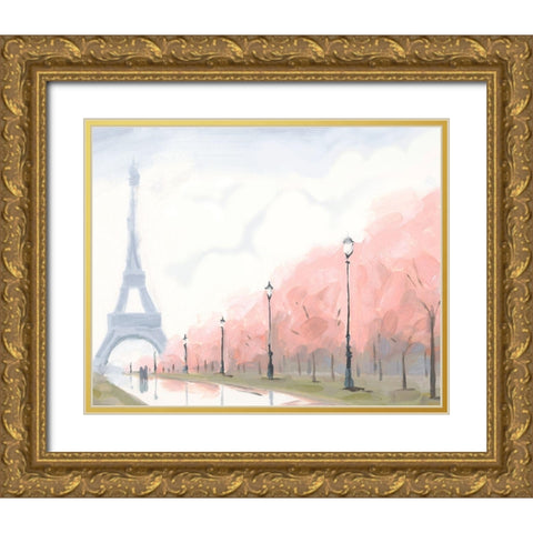 Paris au Printemps II Gold Ornate Wood Framed Art Print with Double Matting by Green, Jacob