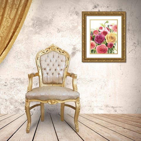 Ranunculus Study II Gold Ornate Wood Framed Art Print with Double Matting by Popp, Grace