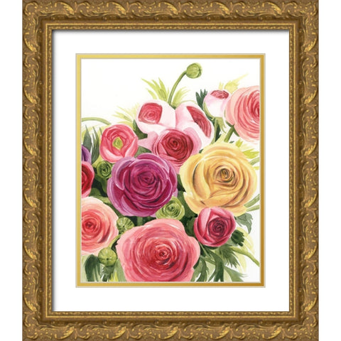 Ranunculus Study II Gold Ornate Wood Framed Art Print with Double Matting by Popp, Grace