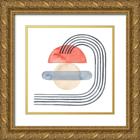 Deco Sunrise I Gold Ornate Wood Framed Art Print with Double Matting by Popp, Grace