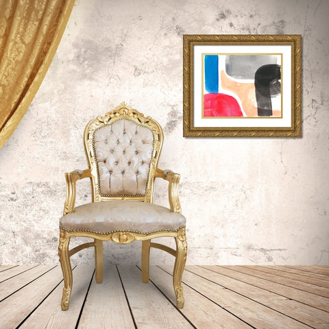 Intersected Shapes I Gold Ornate Wood Framed Art Print with Double Matting by Goldberger, Jennifer