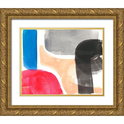 Intersected Shapes I Gold Ornate Wood Framed Art Print with Double Matting by Goldberger, Jennifer