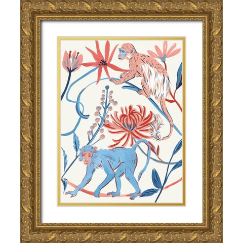 From the Jungle II Gold Ornate Wood Framed Art Print with Double Matting by Wang, Melissa