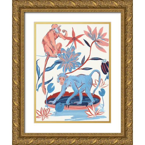 From the Jungle IV Gold Ornate Wood Framed Art Print with Double Matting by Wang, Melissa