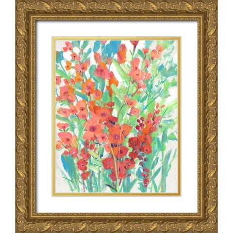 Tropical Summer Blooms I Gold Ornate Wood Framed Art Print with Double Matting by OToole, Tim