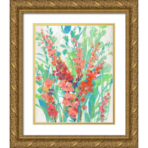 Tropical Summer Blooms II Gold Ornate Wood Framed Art Print with Double Matting by OToole, Tim