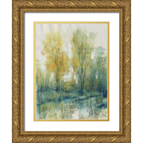 Tree Glow I Gold Ornate Wood Framed Art Print with Double Matting by OToole, Tim