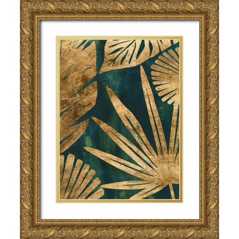 Emerald Jungle I Gold Ornate Wood Framed Art Print with Double Matting by Vess, June Erica
