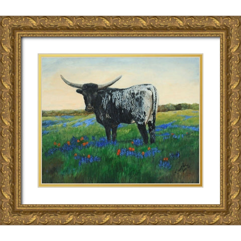 My Flowers II Gold Ornate Wood Framed Art Print with Double Matting by Winkler, Kathy