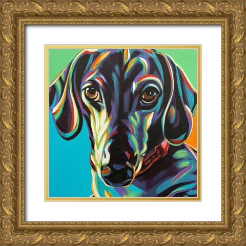 Painted Dachshund I Gold Ornate Wood Framed Art Print with Double Matting by Vitaletti, Carolee