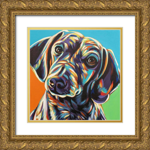 Painted Dachshund II Gold Ornate Wood Framed Art Print with Double Matting by Vitaletti, Carolee