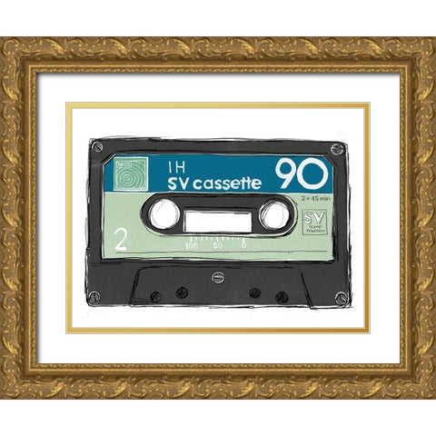 Mix Tape II Gold Ornate Wood Framed Art Print with Double Matting by Vess, June Erica