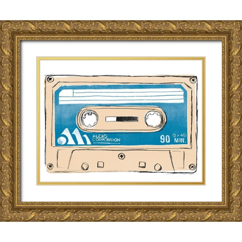 Mix Tape III Gold Ornate Wood Framed Art Print with Double Matting by Vess, June Erica