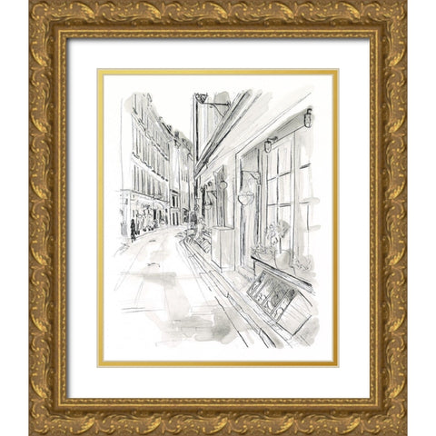 European City Sketch VI Gold Ornate Wood Framed Art Print with Double Matting by Vess, June Erica