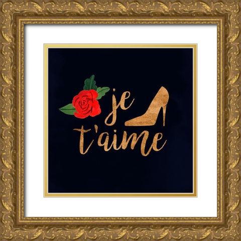 Oui Oui Glam I Gold Ornate Wood Framed Art Print with Double Matting by Borges, Victoria
