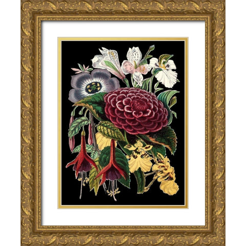 Garden Gathering II Gold Ornate Wood Framed Art Print with Double Matting by Unknown