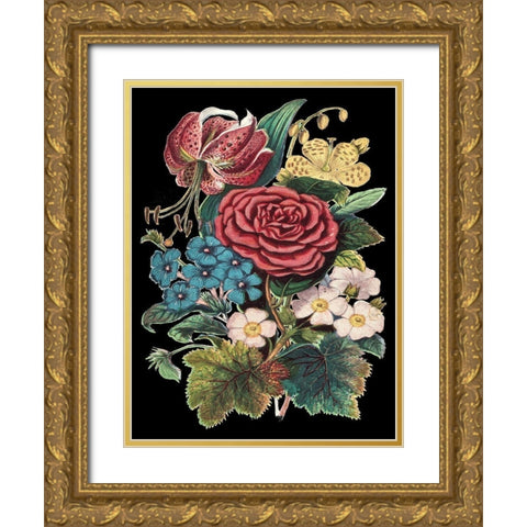 Garden Gathering III Gold Ornate Wood Framed Art Print with Double Matting by Unknown