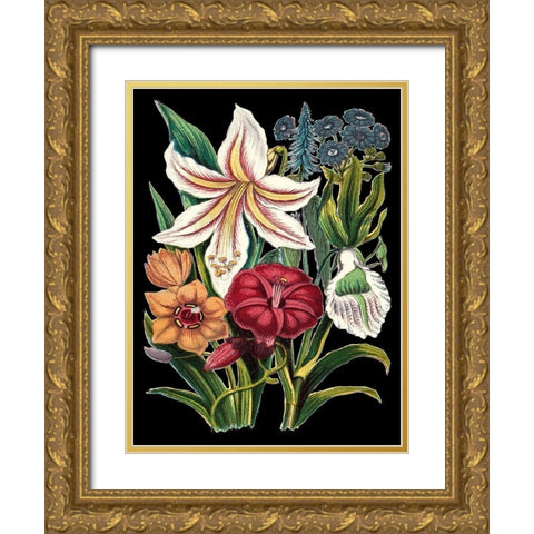 Garden Gathering V Gold Ornate Wood Framed Art Print with Double Matting by Unknown