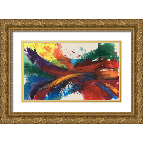 Twisting Rainbow I Gold Ornate Wood Framed Art Print with Double Matting by Goldberger, Jennifer