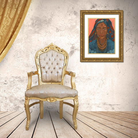 Wodaabe Woman II Gold Ornate Wood Framed Art Print with Double Matting by Green, Jacob