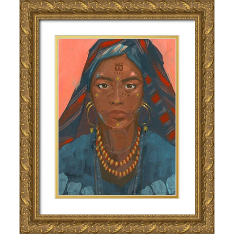 Wodaabe Woman II Gold Ornate Wood Framed Art Print with Double Matting by Green, Jacob