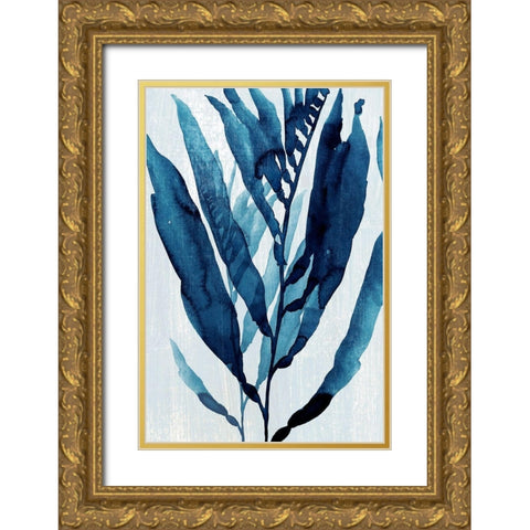 Blue Drift I Gold Ornate Wood Framed Art Print with Double Matting by Warren, Annie