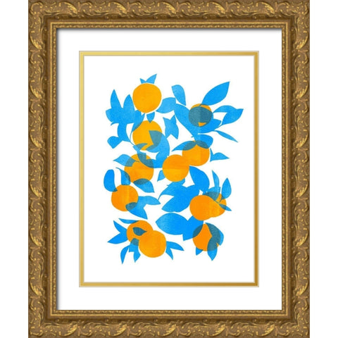 Bright Tangerines I Gold Ornate Wood Framed Art Print with Double Matting by Scarvey, Emma