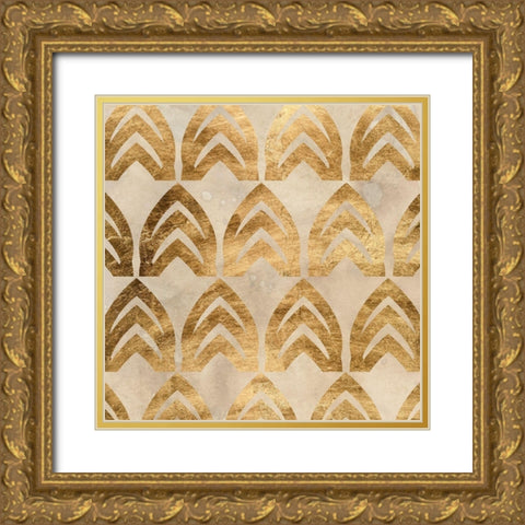 Tile Tableau I Gold Ornate Wood Framed Art Print with Double Matting by Vess, June Erica