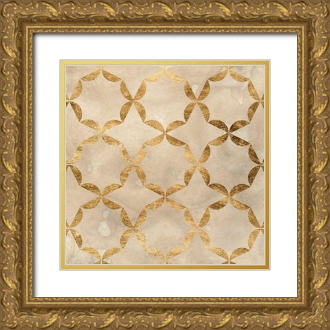 Tile Tableau V Gold Ornate Wood Framed Art Print with Double Matting by Vess, June Erica