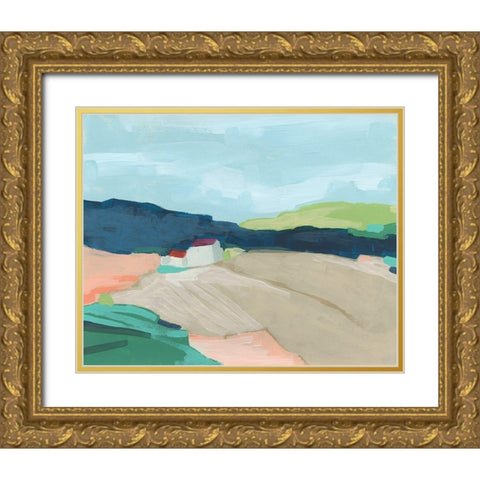Color Vista I Gold Ornate Wood Framed Art Print with Double Matting by Vess, June Erica
