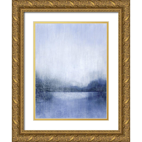 Deep Blue Mist I Gold Ornate Wood Framed Art Print with Double Matting by Popp, Grace