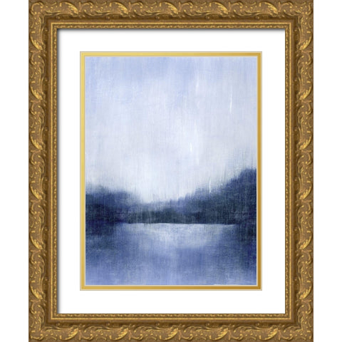 Deep Blue Mist II Gold Ornate Wood Framed Art Print with Double Matting by Popp, Grace