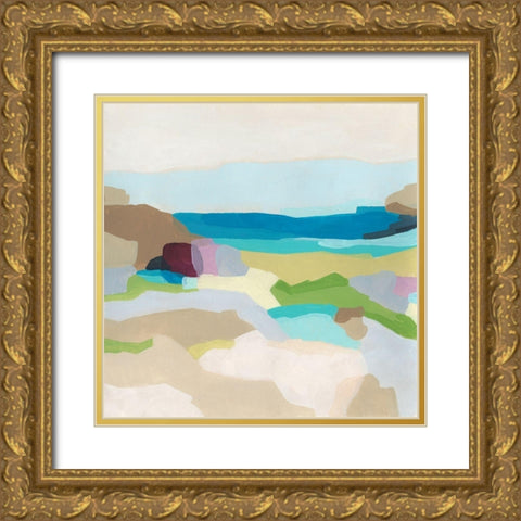 Pebble Valley I Gold Ornate Wood Framed Art Print with Double Matting by Vess, June Erica