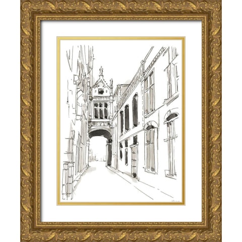 Pen and Ink Travel Studies III Gold Ornate Wood Framed Art Print with Double Matting by Harper, Ethan