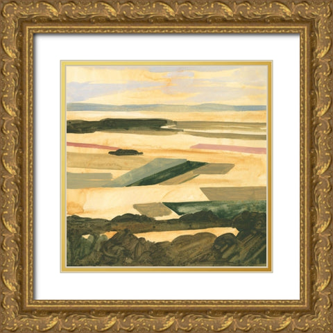 Golden Farmland II Gold Ornate Wood Framed Art Print with Double Matting by Borges, Victoria