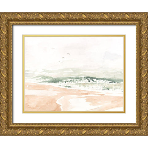 Sandy Surf I Gold Ornate Wood Framed Art Print with Double Matting by Borges, Victoria