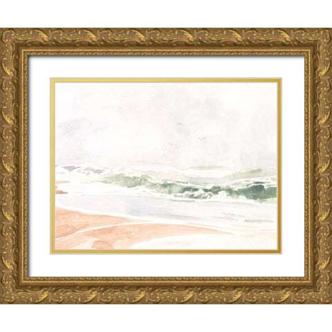Sandy Surf II Gold Ornate Wood Framed Art Print with Double Matting by Borges, Victoria