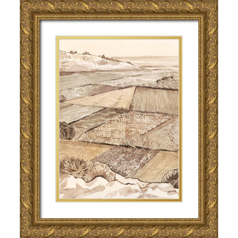 Arable Land I Gold Ornate Wood Framed Art Print with Double Matting by Popp, Grace